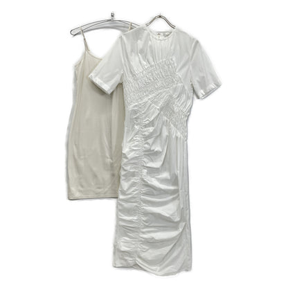 CLANE 25SS 18112-5182 White Random Shirring One Piece