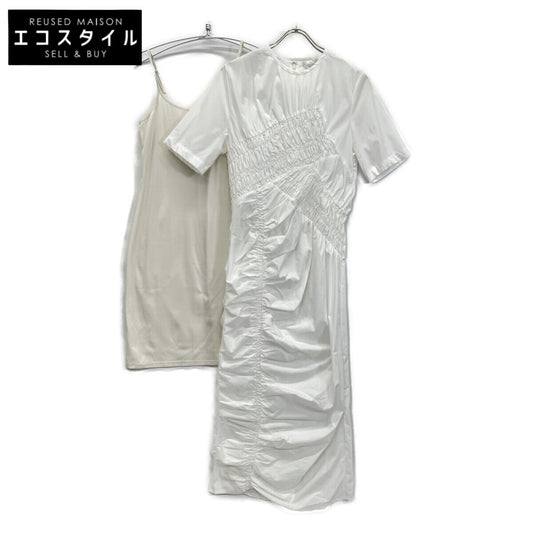 CLANE 25SS 18112-5182 White Random Shirring One Piece