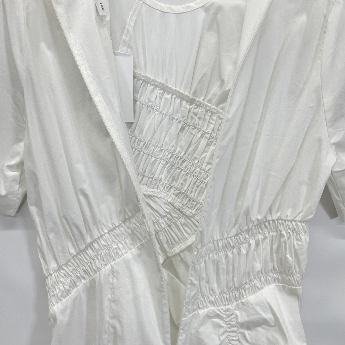 CLANE 25SS 18112-5182 White Random Shirring One Piece