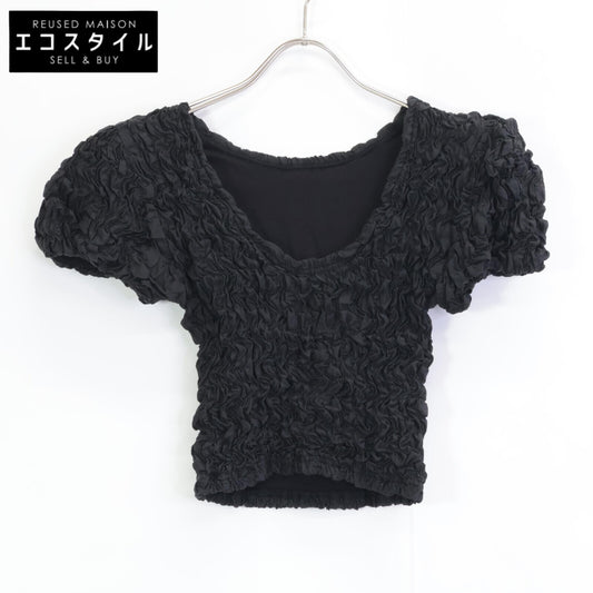 CLANE クラネ 25SS ﾌﾞﾗｯｸ 18105-1252 W FACE SHIRRING TOPS トップス 1 レディース