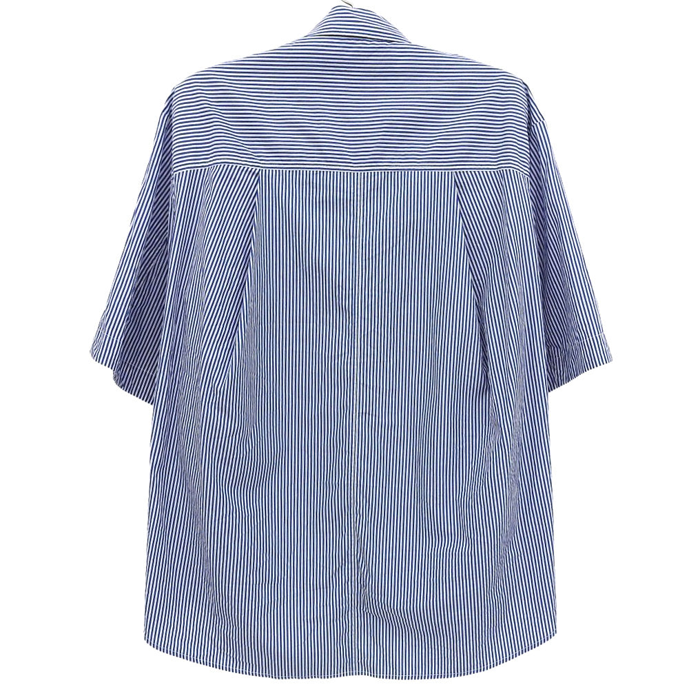 CLANE クラネ 美品 HALF SLEEVE HUGE SHIRTS コットン トップス レディース ブルー×ホワイト 1 18122ー4202 25SS トップス