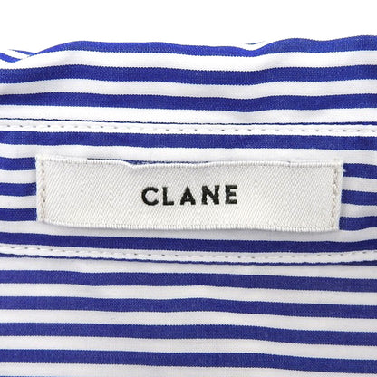 CLANE クラネ 美品 HALF SLEEVE HUGE SHIRTS コットン トップス レディース ブルー×ホワイト 1 18122ー4202 25SS トップス