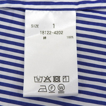 CLANE クラネ 美品 HALF SLEEVE HUGE SHIRTS コットン トップス レディース ブルー×ホワイト 1 18122ー4202 25SS トップス