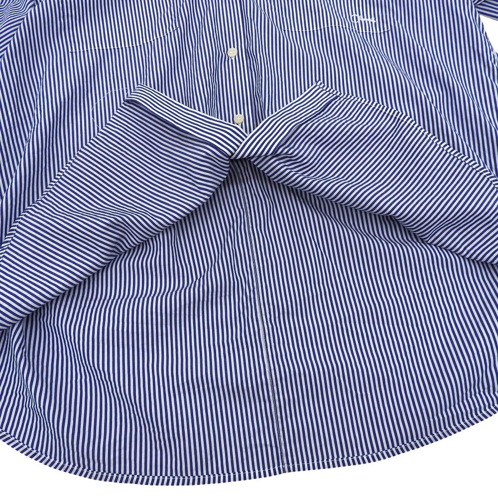 CLANE クラネ 美品 HALF SLEEVE HUGE SHIRTS コットン トップス レディース ブルー×ホワイト 1 18122ー4202 25SS トップス