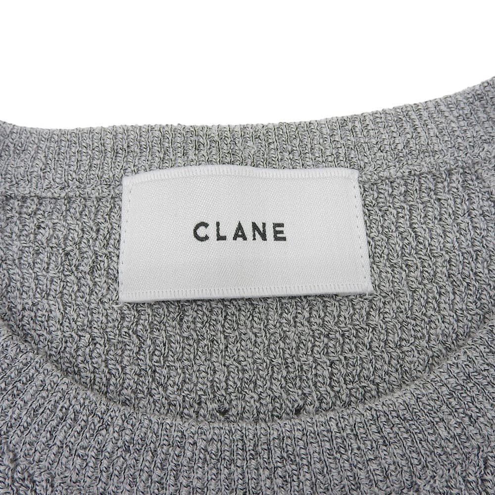 CLANE クラネ 美品 AMERICAN SLEEVE KNIT TOPS トップス レディース グレー 2 17106-2022 24AW トップス