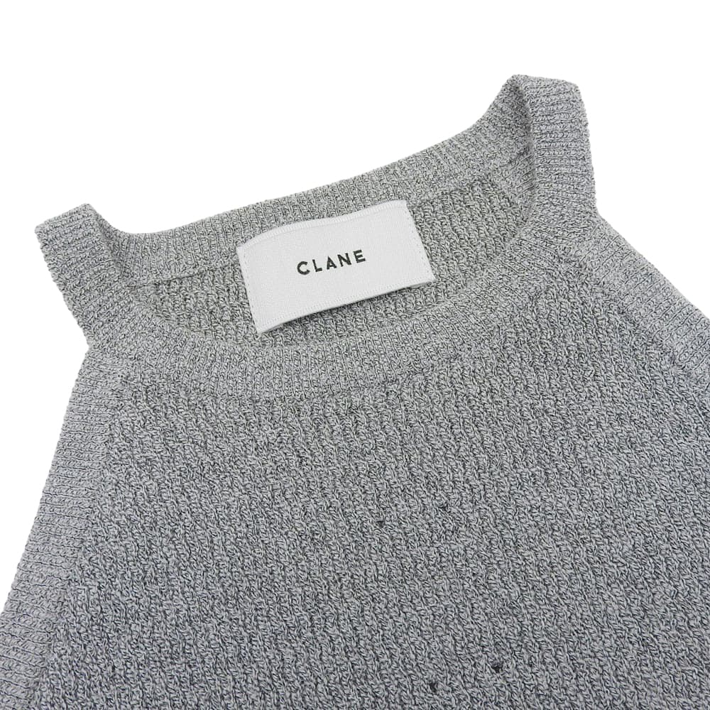 CLANE クラネ 美品 AMERICAN SLEEVE KNIT TOPS トップス レディース グレー 2 17106-2022 24AW トップス