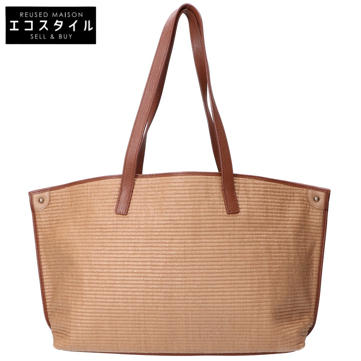 1017 ALYX 9SM アリクス ラフィアファブリックｘレザー ショルダー トートバッグ