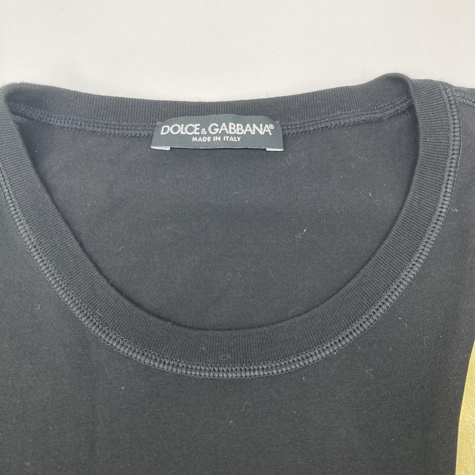 DOLCE&GABBANA Dolce & Gabbana G8HS4T Black Tape Logo T-shirt Tops