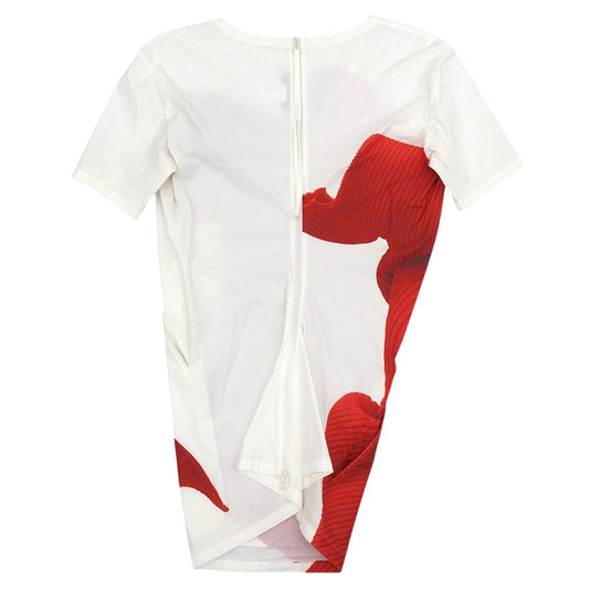 ISSEY MIYAKE イッセイミヤケ 美品 AS REPRESENTED KNIT プリント トップス レディース ホワイト×レッド 2 IM53FJ006 トップス