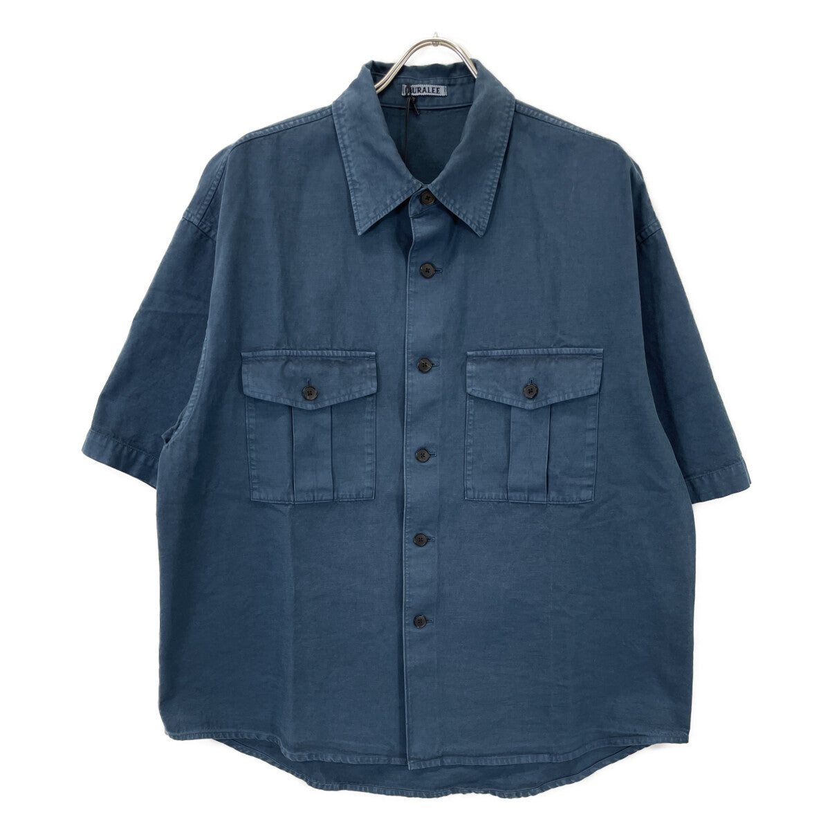 AURALEE オーラリー 蓝色 PRODUCT DYED FINX GABARDINE 半袖衬衫 上衣