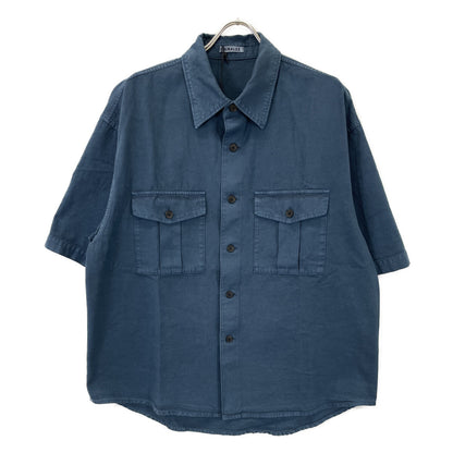 AURALEE オーラリー 蓝色 PRODUCT DYED FINX GABARDINE 半袖衬衫 上衣