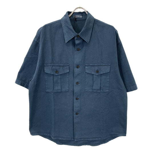 AURALEE オーラリー 蓝色 PRODUCT DYED FINX GABARDINE 半袖衬衫 上衣