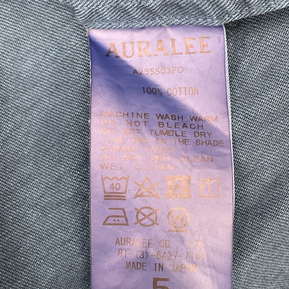 AURALEE オーラリー 蓝色 PRODUCT DYED FINX GABARDINE 半袖衬衫 上衣