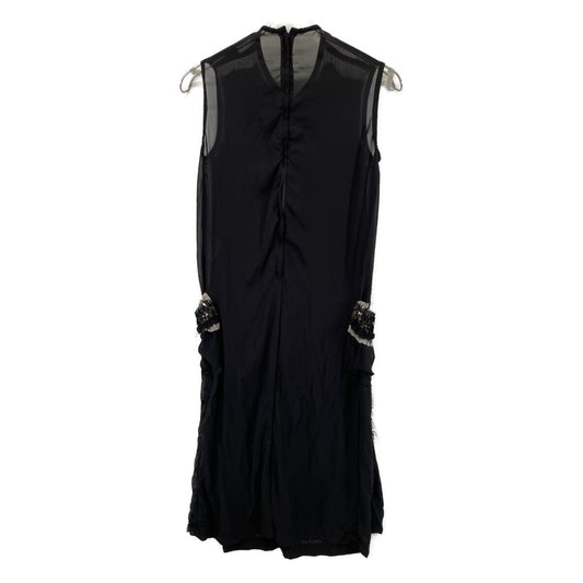 tricotCOMMEdesGARCONS トリココムデギャルソン AD2006 TR-O002 黒 エステルジョーゼット スパンコール装飾 ノースリーブワンピース ワンピース