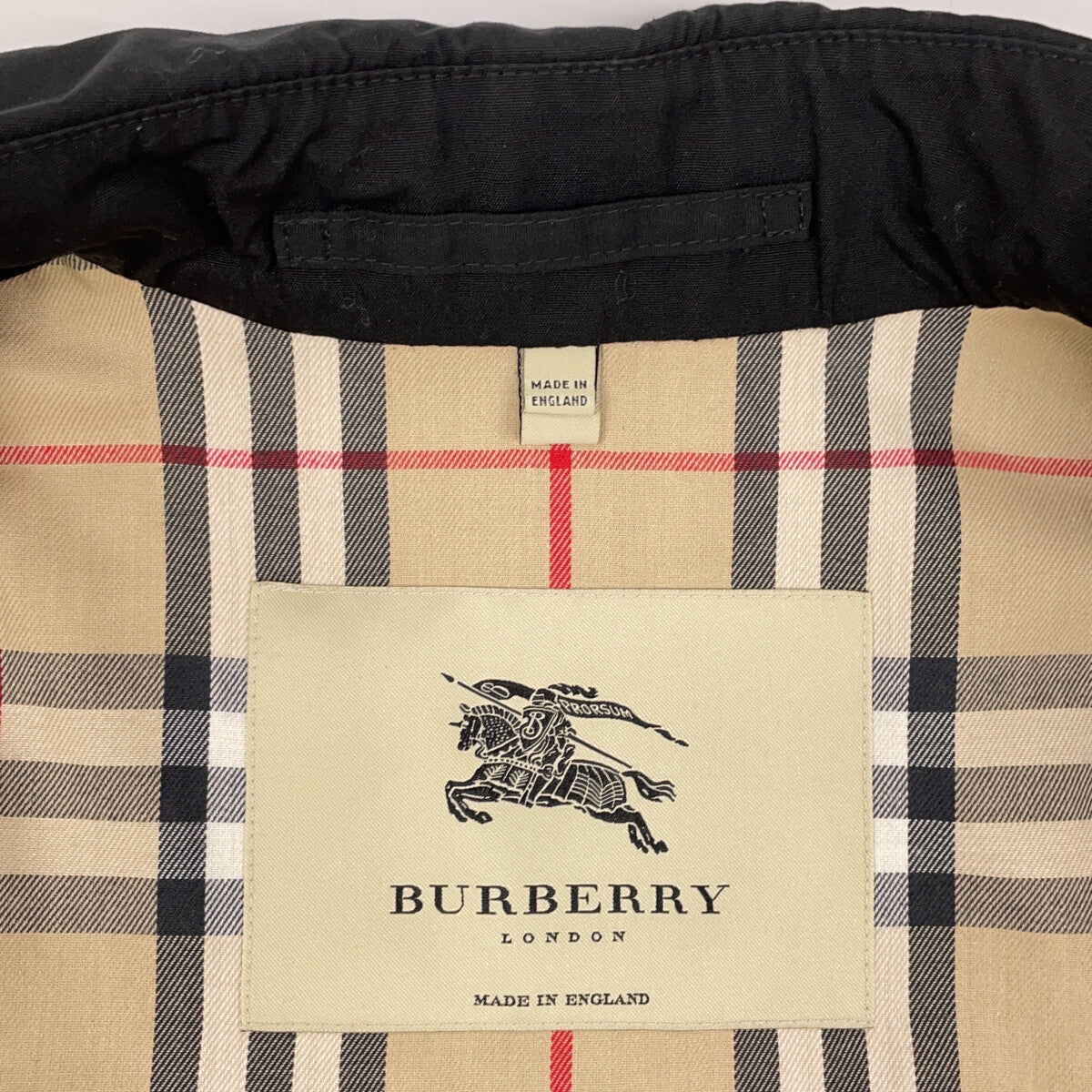 Burberry LONDON バーバリーロンドン ブラック ノヴァチェック裏地 ベルト付きトレンチコート コート