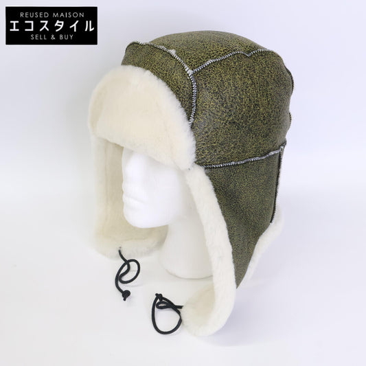 1279-343-1369 SHEARLING HAT Sheepskin Shearling Pilot Cap Hat S/M Men's