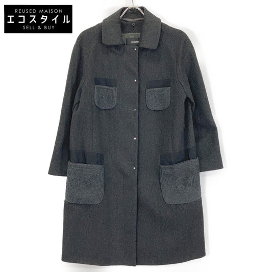 Grey Knit Pocket Design Coat Coat 44 Ladies