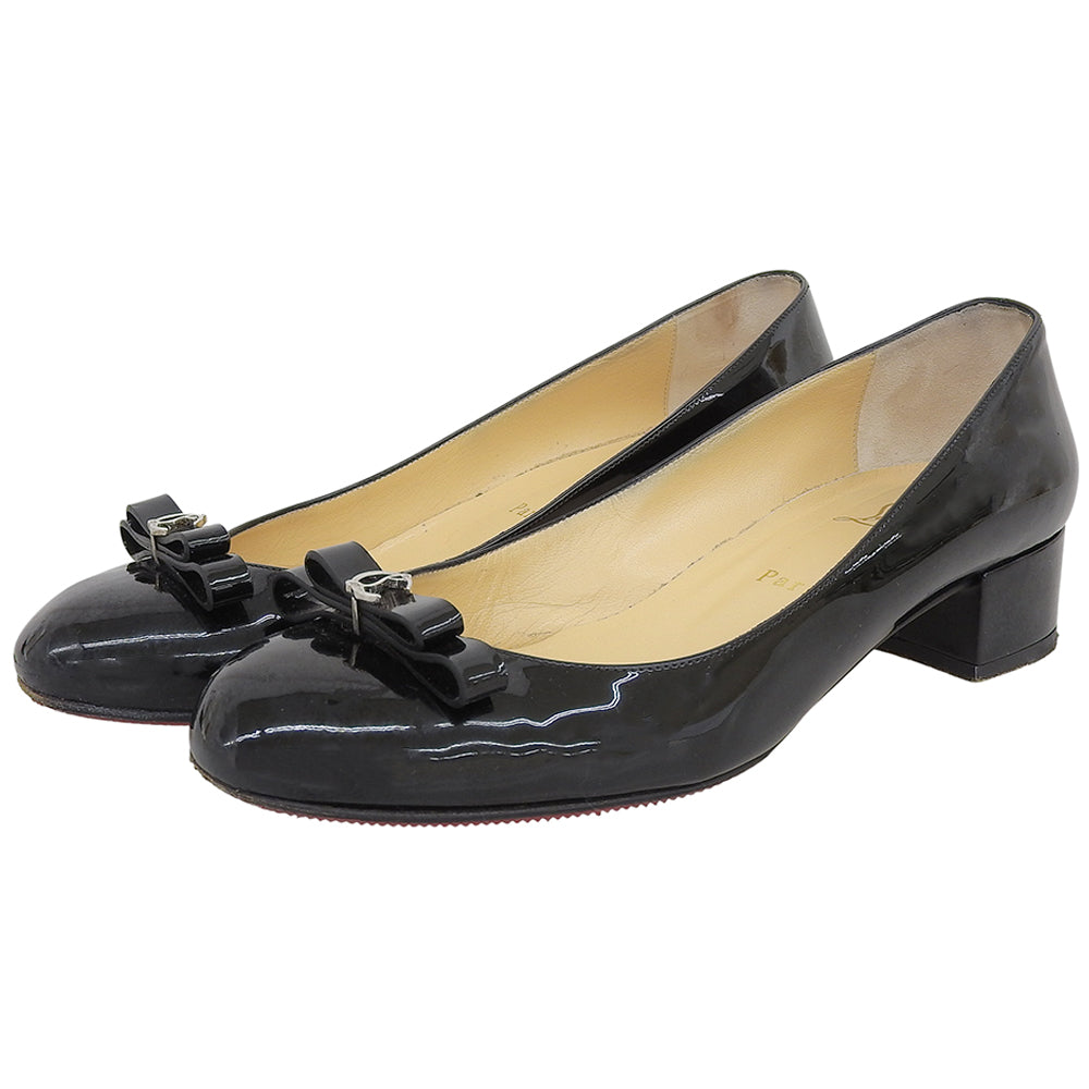 Christian Louboutin 克里斯提·鲁布托 专利 MARCIA NODO 圆头 高跟鞋 女士 黑色 37 1/2 鞋子