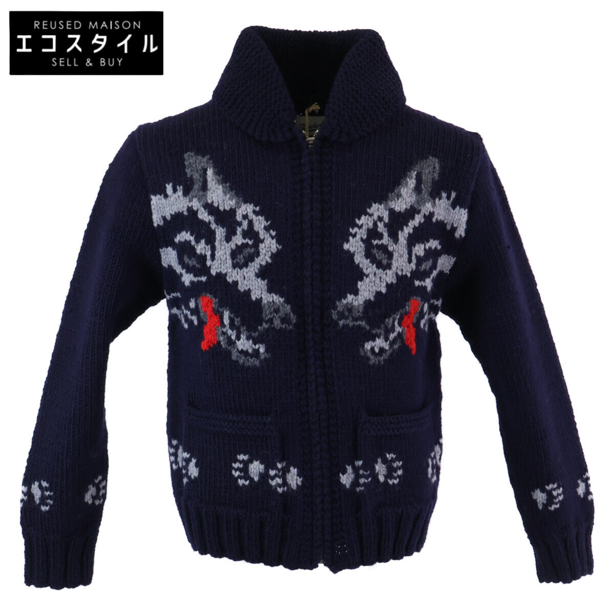 TENDERLOIN Like New Wolf Cowichan Knit Jacket