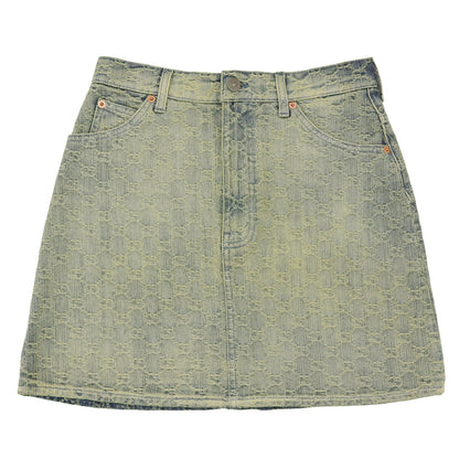 GUCCI GG Denim Skirt Women's Blue Yellow 38 678789 Skirt (As Good As New)