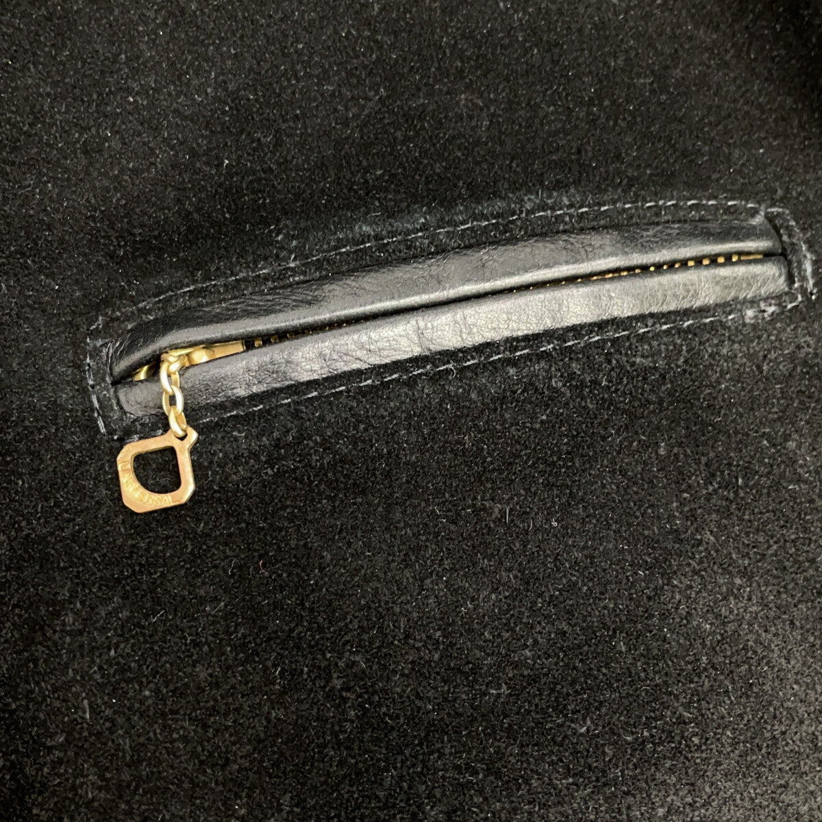 黑色 TB-136 麂皮绒×皮革 罗纹夹克 夹克 36 男士