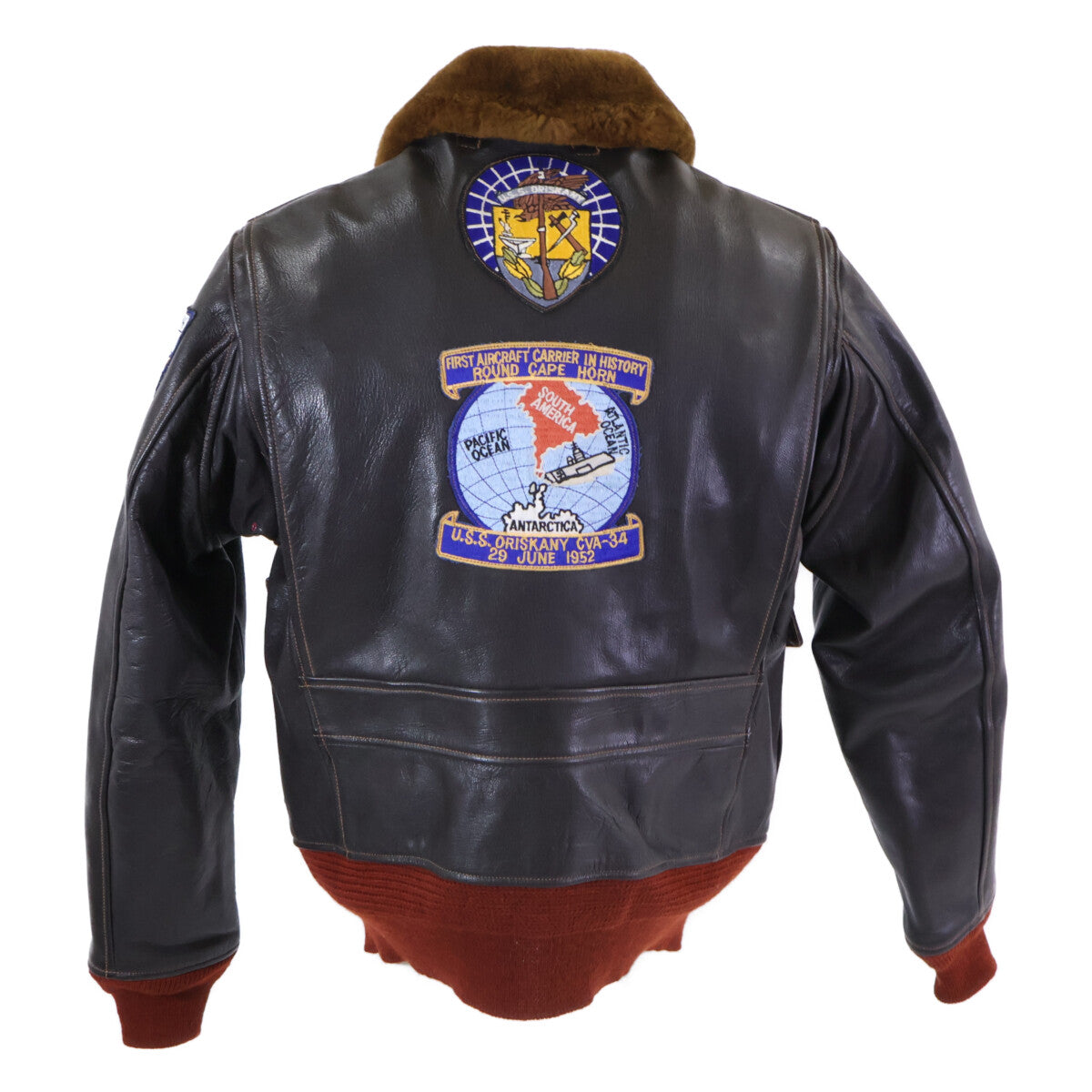 BR80094 Goat Leather Custom Patch G-1 Flight Jacket 38 Men's