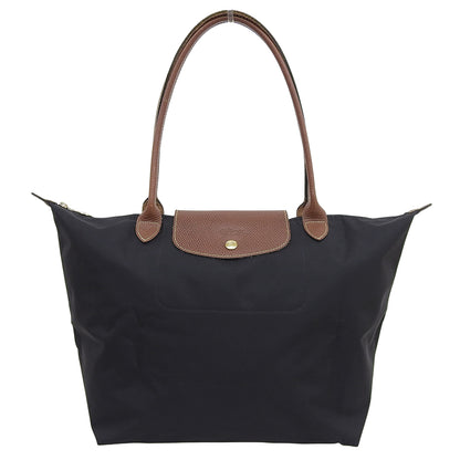 Longchamp ロンシャン ル プリアージュ トートバッグ ワンショルダー レディース ブラック×ブラウン トートバッグ