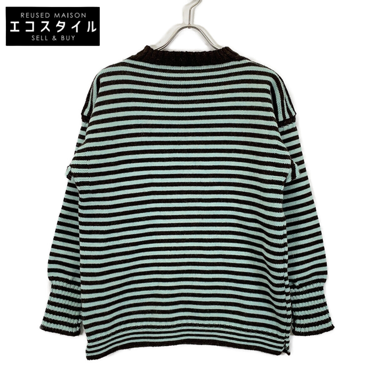 Le Tricoteur ル トリコチュール GARDEN MINT×CHESTNUT ウール100 TRADITIONAL GUERNSEY SWEATER トップス