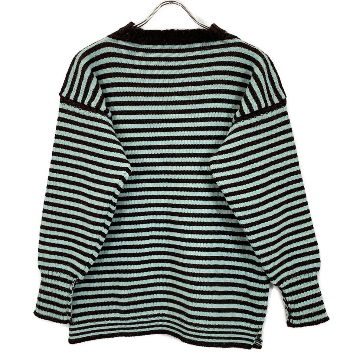 Le Tricoteur ル トリコチュール GARDEN MINT×CHESTNUT ウール100 TRADITIONAL GUERNSEY SWEATER トップス
