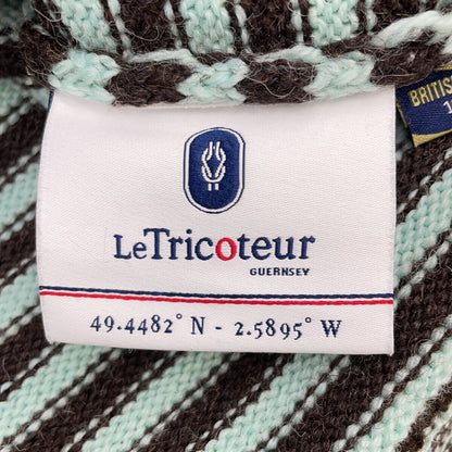 Le Tricoteur ル トリコチュール GARDEN MINT×CHESTNUT ウール100 TRADITIONAL GUERNSEY SWEATER トップス
