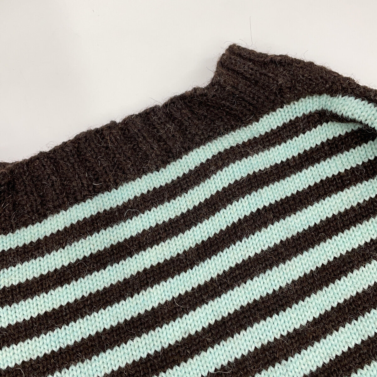 Le Tricoteur ル トリコチュール GARDEN MINT×CHESTNUT ウール100 TRADITIONAL GUERNSEY SWEATER トップス