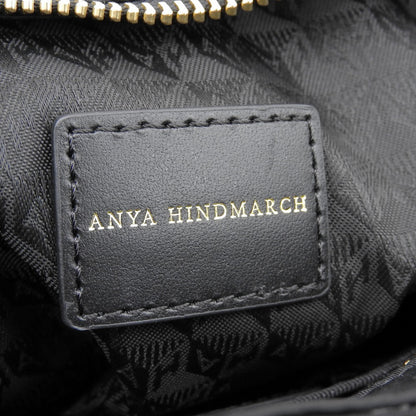 Anya Hindmarch アニヤ ハインドマーチ 美品 ミニマルチポケットトート ハンドバッグ ショルダーバッグ レディース ブラック ハンドバッグ