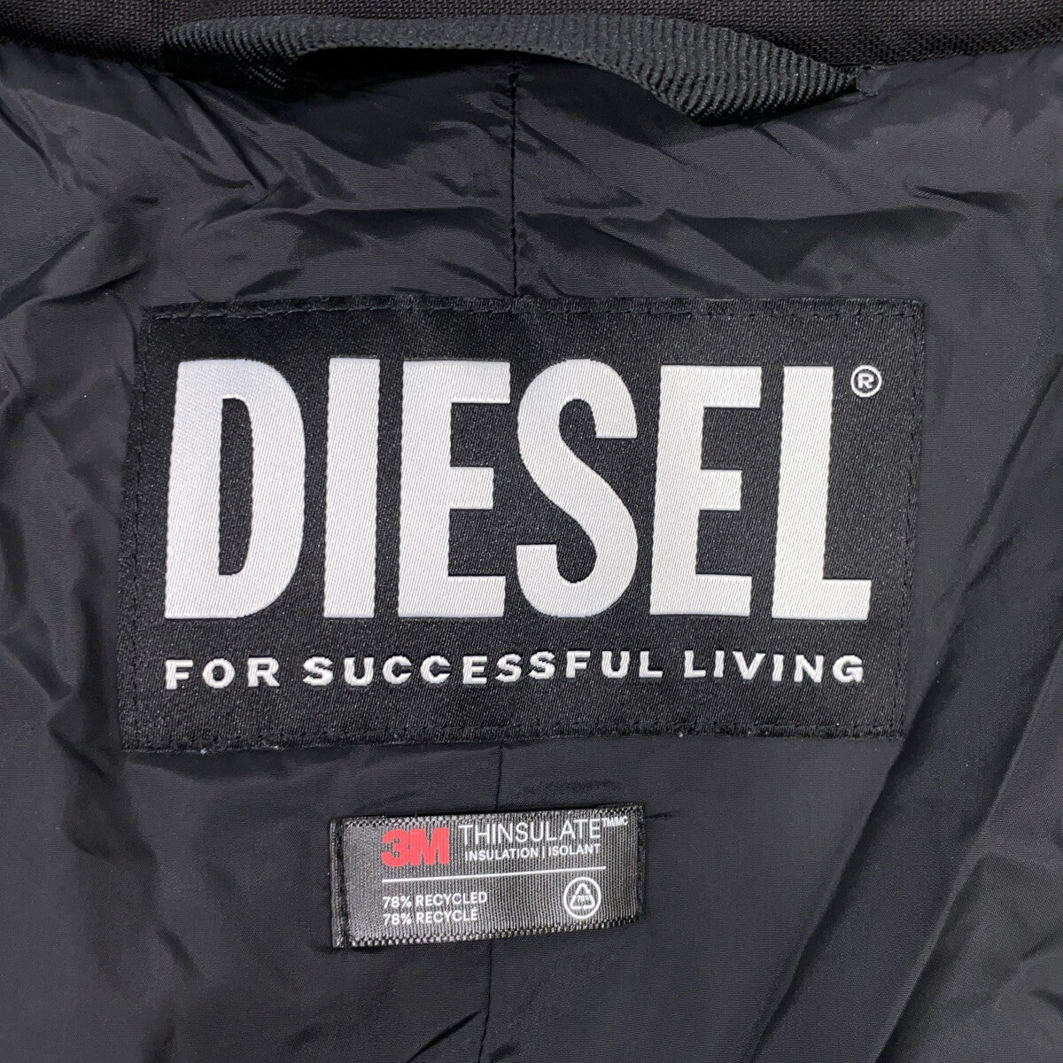 DIESEL ディーゼル ブラック W-THEA パデットロングジャケット ジャケット
