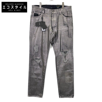 DOLCE&GABBANA ドルチェアンドガッバーナ メタリック GYJCCD Destroyed Denim Jeans ダメージ加工デニムパンツ ボトムス