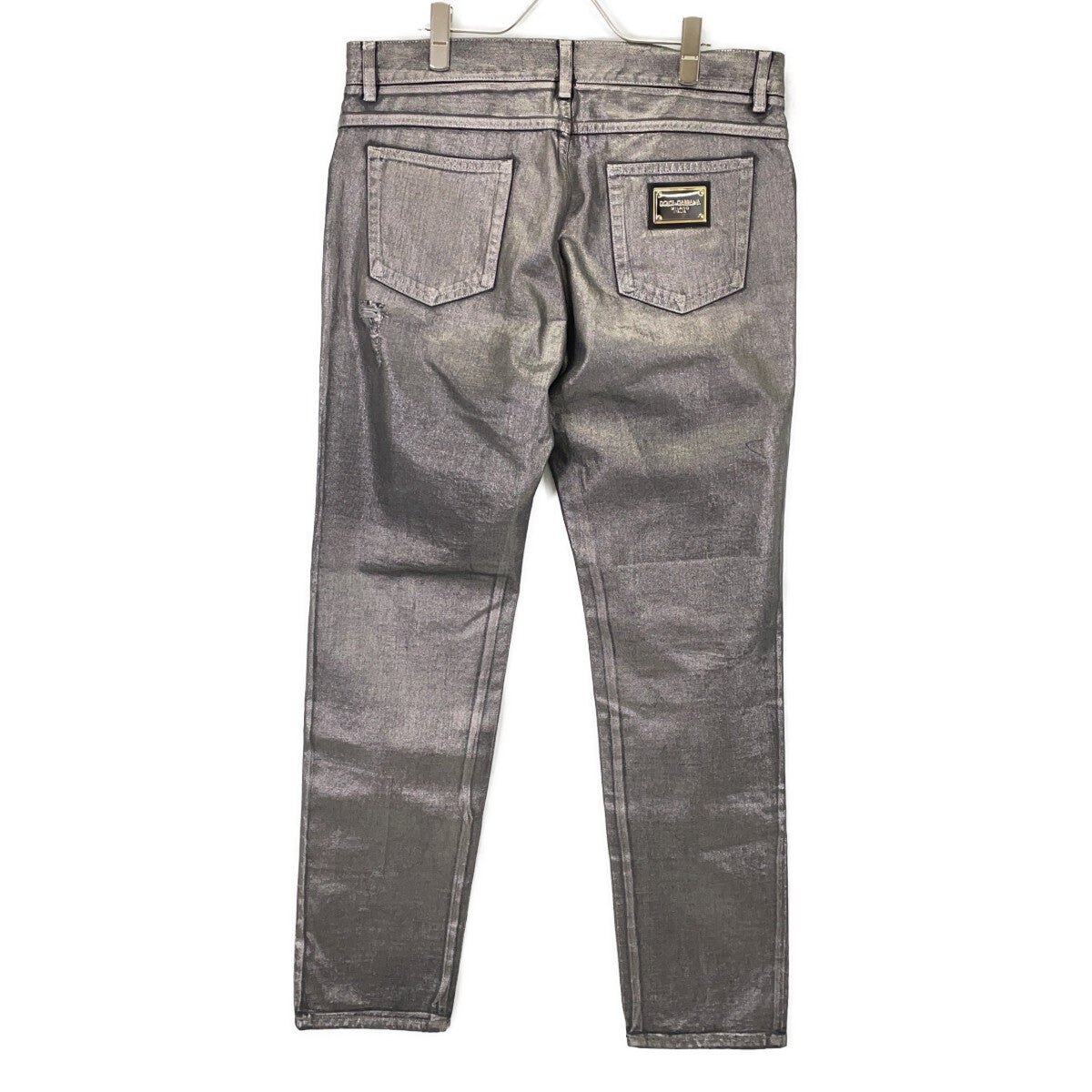 DOLCE&GABBANA ドルチェアンドガッバーナ メタリック GYJCCD Destroyed Denim Jeans ダメージ加工デニムパンツ ボトムス