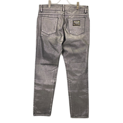 DOLCE&GABBANA ドルチェアンドガッバーナ メタリック GYJCCD Destroyed Denim Jeans ダメージ加工デニムパンツ ボトムス