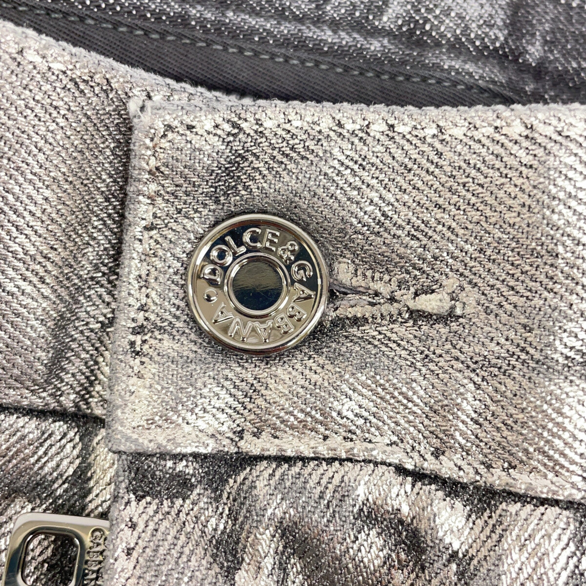 DOLCE&GABBANA ドルチェアンドガッバーナ メタリック GYJCCD Destroyed Denim Jeans ダメージ加工デニムパンツ ボトムス
