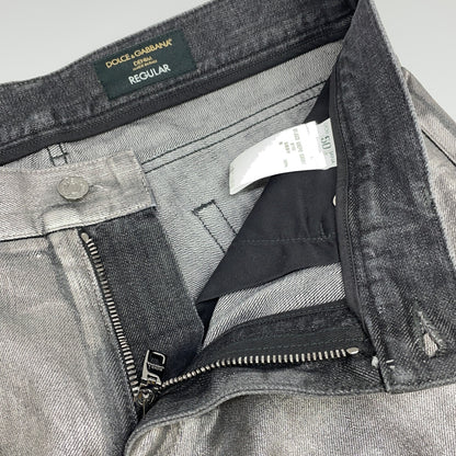 DOLCE&GABBANA ドルチェアンドガッバーナ メタリック GYJCCD Destroyed Denim Jeans ダメージ加工デニムパンツ ボトムス