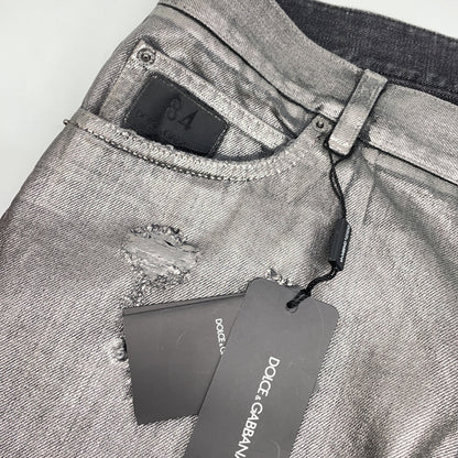 DOLCE&GABBANA ドルチェアンドガッバーナ メタリック GYJCCD Destroyed Denim Jeans ダメージ加工デニムパンツ ボトムス