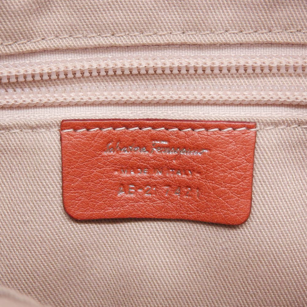 Salvatore Ferragamo Gancini 2WAY Shoulder Bag Handbag Women's Orange AS-21 7421 Handbag
