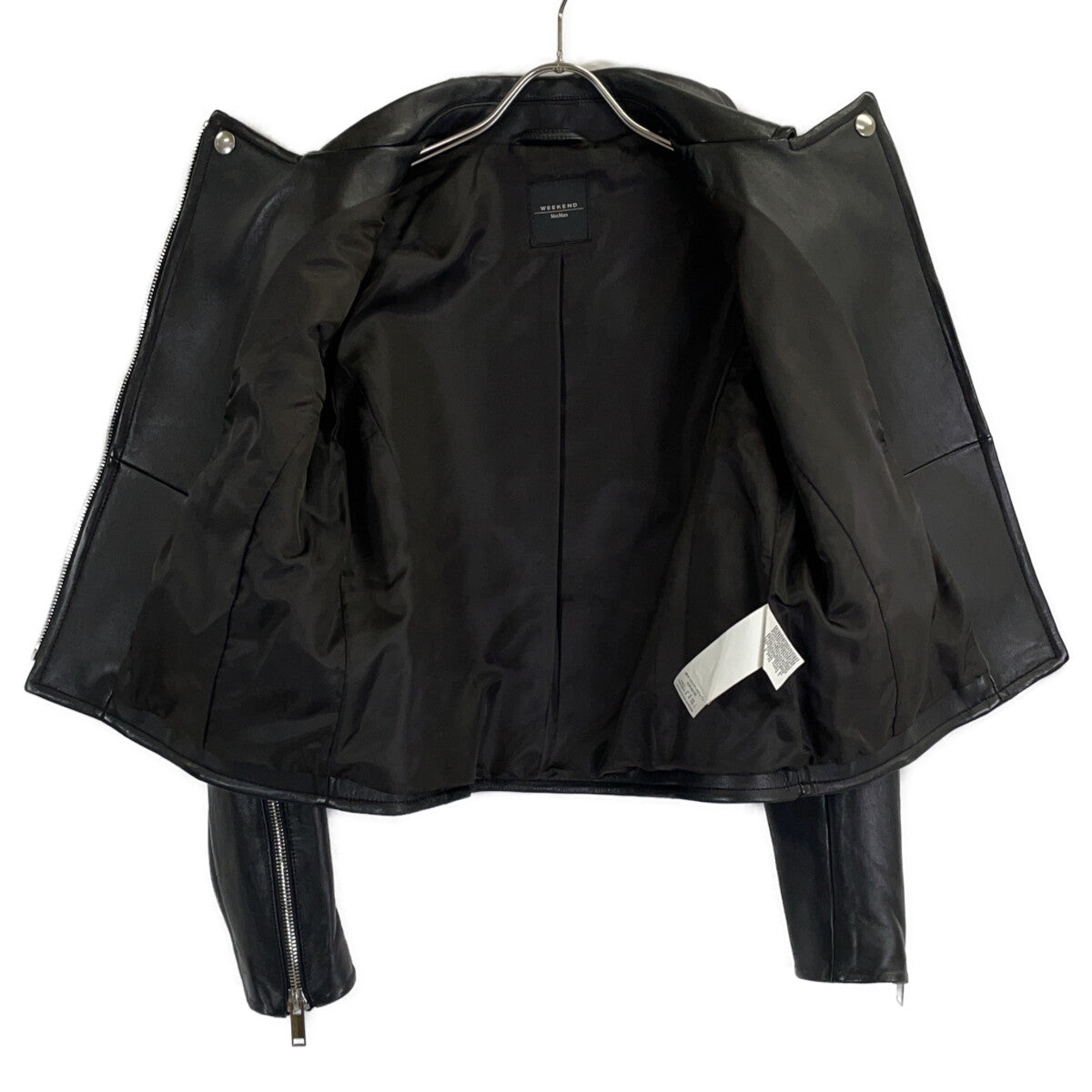 Max MaraWEEKEND Max Mara Weekend Black 544601996 Lambskin Double Rider's Jacket Jacket 38