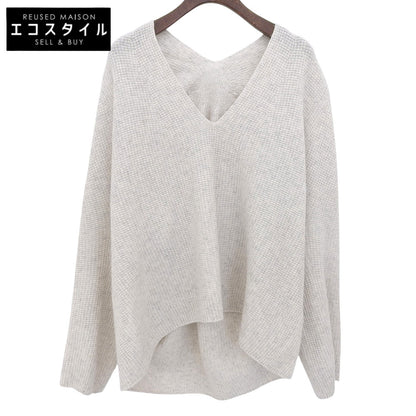 Drawing Nnmbers ドローイングナンバーズ 美品 ウール×カシミヤ スリットVホールニット トップス レディース ベージュ 38 DNZ1052305A0009 トップス
