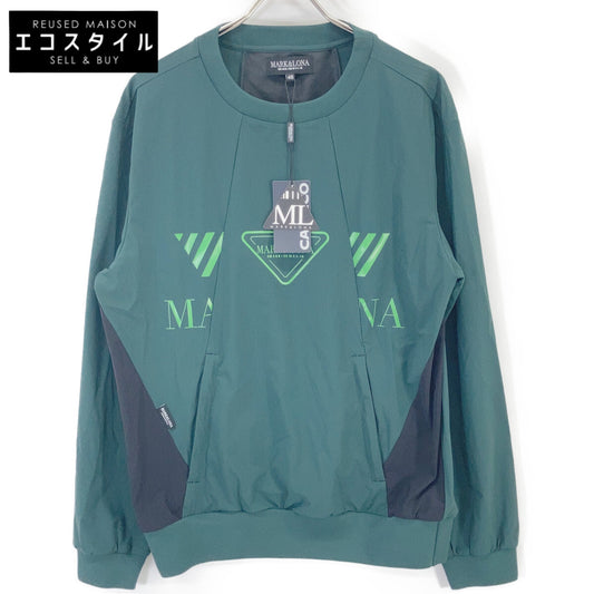 MARK&LONA マークアンドロナ 26SS MCM-6A-AC53 グリーン REVOLUTIONAL素材 ラバーロゴ 切り替えプルオーバー トップス