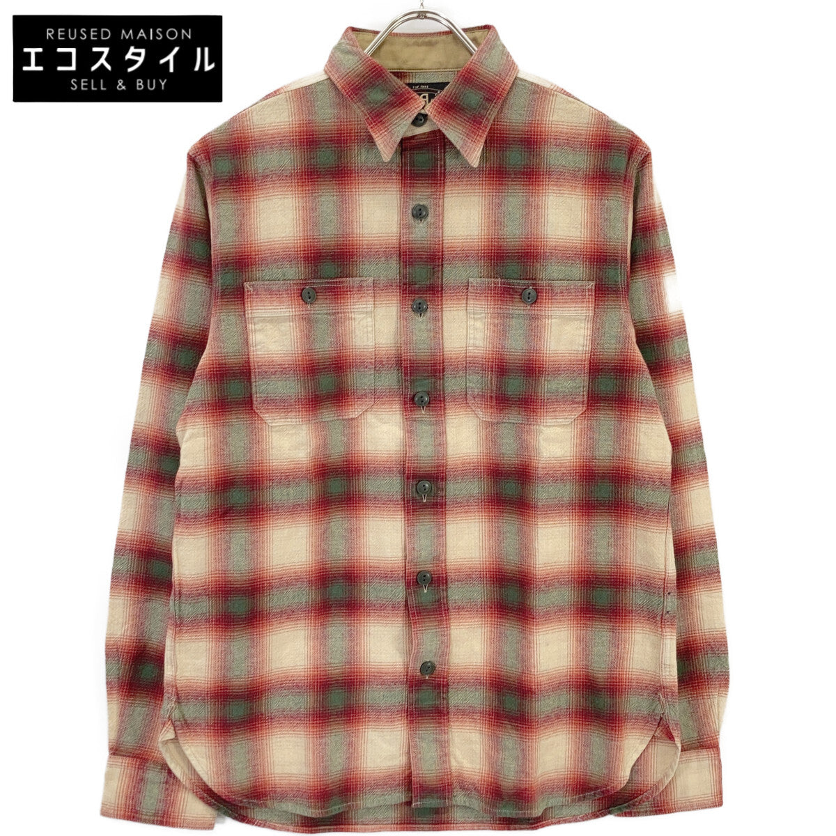 RRL ダブルアールエル 782567202001 レッド オンブレ チェックシャツ トップス