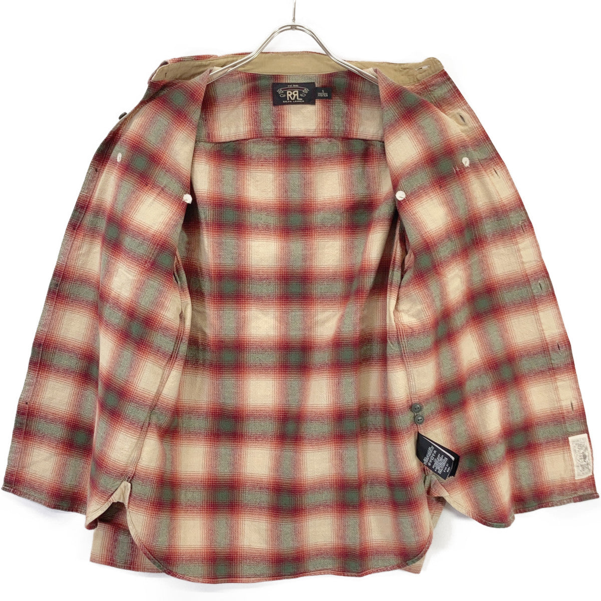 RRL ダブルアールエル 782567202001 レッド オンブレ チェックシャツ トップス