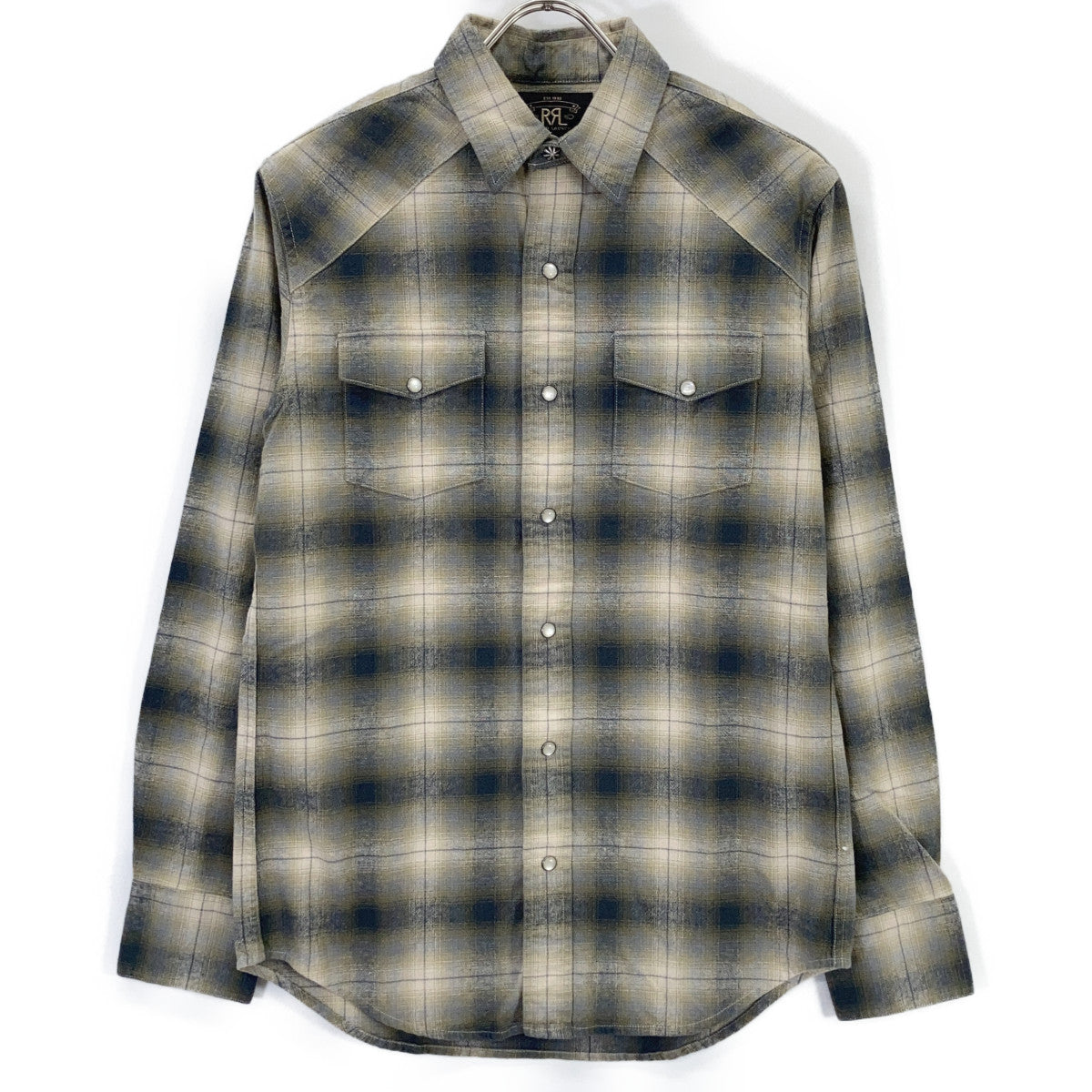 RRL ダブルアールエル 782507814001 グレー オンブレ チェックシャツ トップス