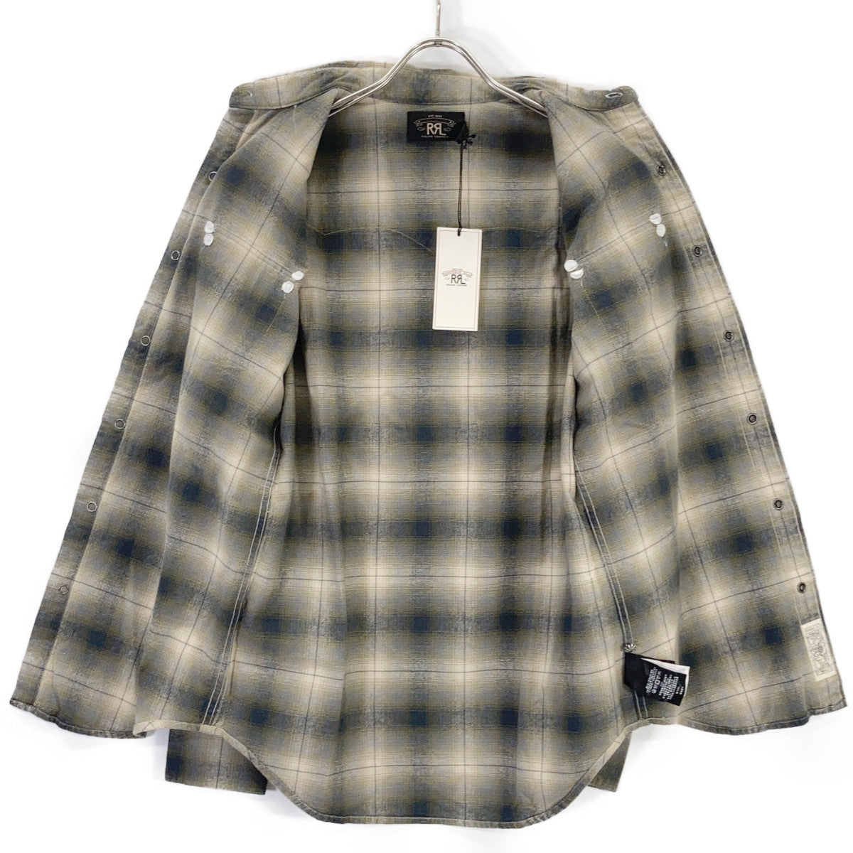 RRL ダブルアールエル 782507814001 グレー オンブレ チェックシャツ トップス