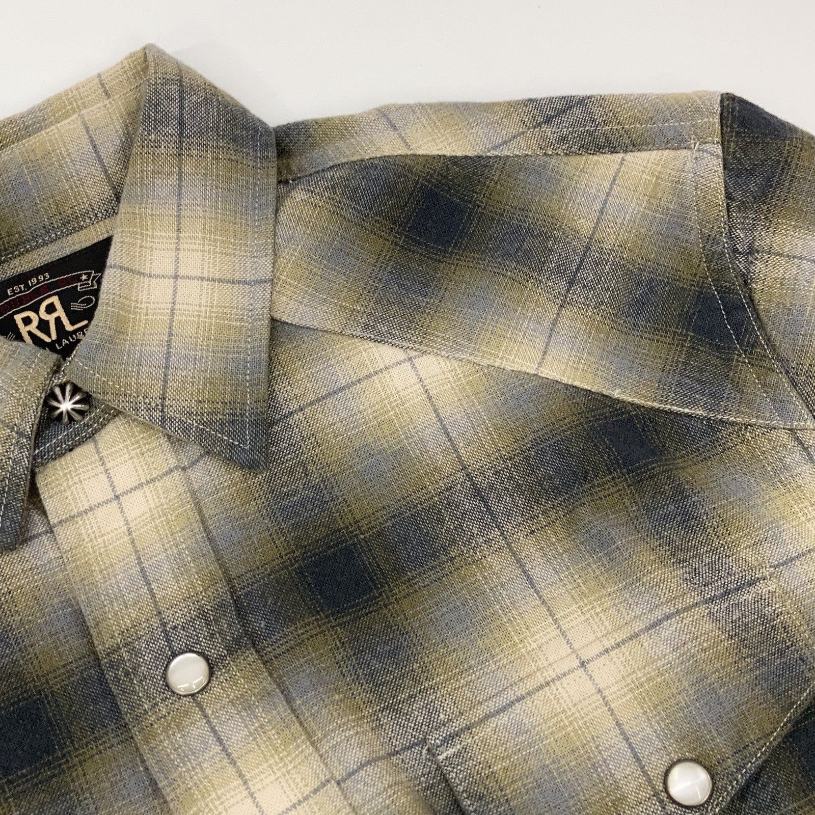 RRL ダブルアールエル 782507814001 グレー オンブレ チェックシャツ トップス