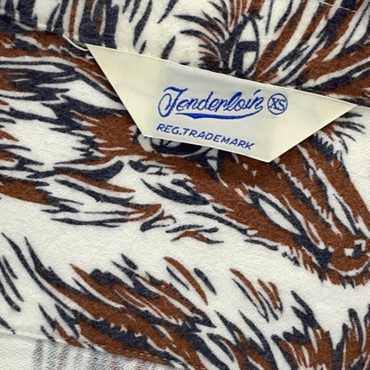 TENDERLOIN テンダーロイン ブラウン コットン ウルフ柄 長袖 開襟シャツ トップス