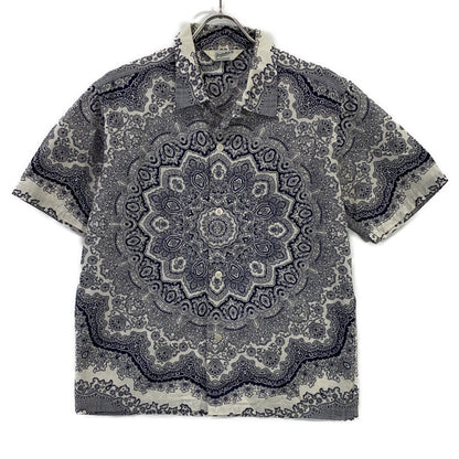 TENDERLOIN Navy Paisley Short-Sleeved Open-Collar Shirt Top